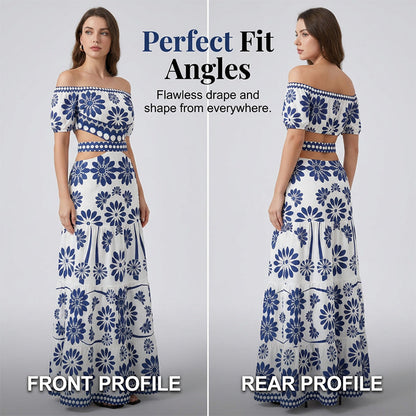 🌺 LIMITED-TIME 50% OFF! 💥 Women's Off-Shoulder Waist Cutout Daisy Printed Resort Dress – Flowy, Breezy, Tropical Chic ✨