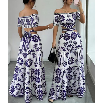 🌺 LIMITED-TIME 50% OFF! 💥 Women's Off-Shoulder Waist Cutout Daisy Printed Resort Dress – Flowy, Breezy, Tropical Chic ✨