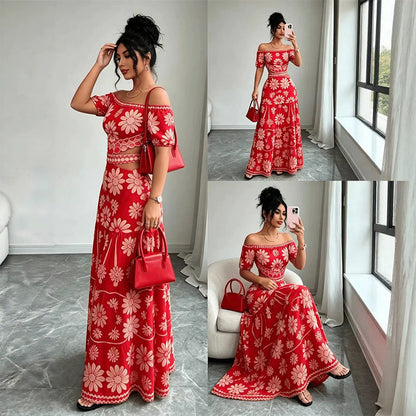 🌺 LIMITED-TIME 50% OFF! 💥 Women's Off-Shoulder Waist Cutout Daisy Printed Resort Dress – Flowy, Breezy, Tropical Chic ✨