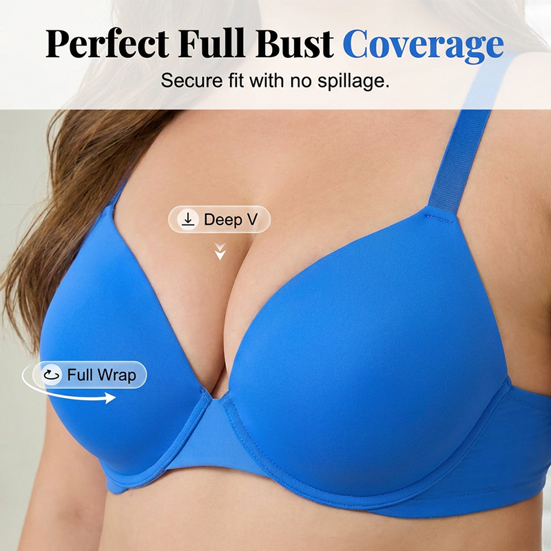 💐Women's Deep V Push Up Padded Everyday Bras👍Enhancer Outdoorfun Low Plunge Breathable Classic Style