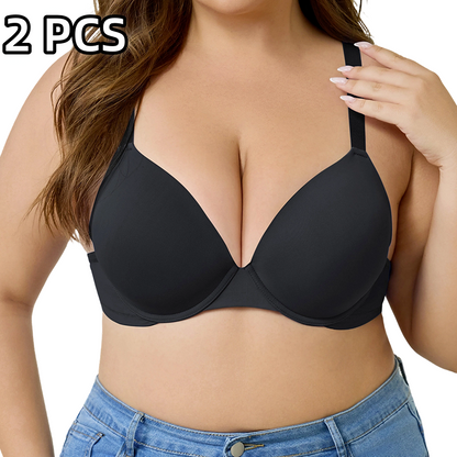 💐Women's Deep V Push Up Padded Everyday Bras👍Enhancer Outdoorfun Low Plunge Breathable Classic Style