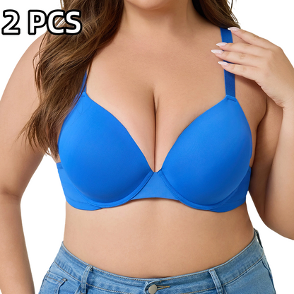 💐Women's Deep V Push Up Padded Everyday Bras👍Enhancer Outdoorfun Low Plunge Breathable Classic Style