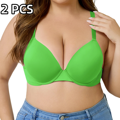 💐Women's Deep V Push Up Padded Everyday Bras👍Enhancer Outdoorfun Low Plunge Breathable Classic Style