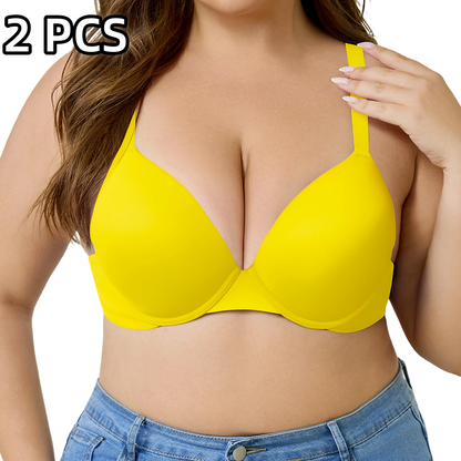 💐Women's Deep V Push Up Padded Everyday Bras👍Enhancer Outdoorfun Low Plunge Breathable Classic Style