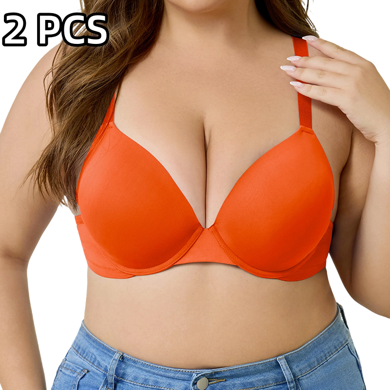 💐Women's Deep V Push Up Padded Everyday Bras👍Enhancer Outdoorfun Low Plunge Breathable Classic Style