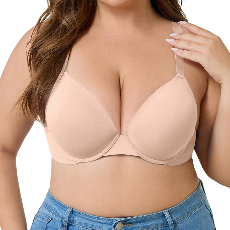 💐Women's Deep V Push Up Padded Everyday Bras👍Enhancer Outdoorfun Low Plunge Breathable Classic Style
