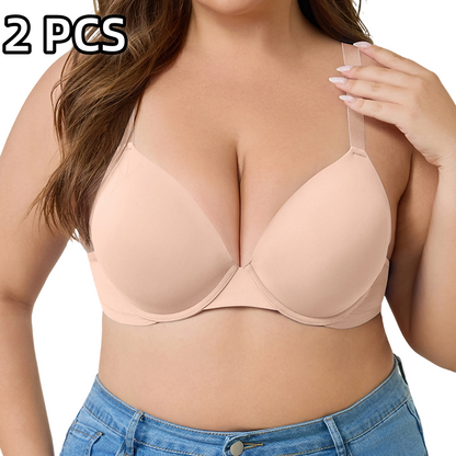 💐Women's Deep V Push Up Padded Everyday Bras👍Enhancer Outdoorfun Low Plunge Breathable Classic Style
