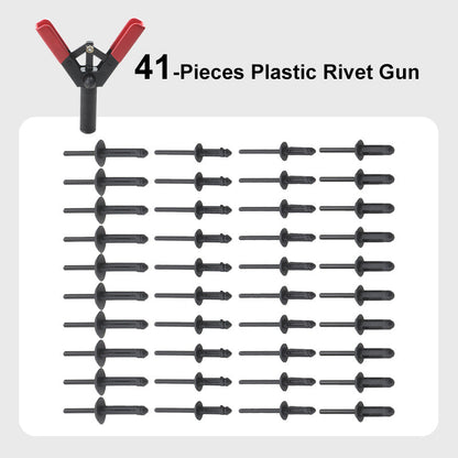 41-Pieces Plastic Rivet Gun Set - Professional Riveting Tool Kit