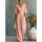 🔥Hot Sale 50% OFF🌸Women's V-Neck High Waist Wide Leg Jumpsuit