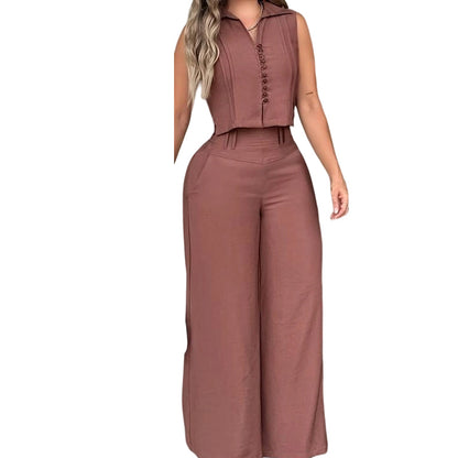Women's Sleeveless Top & Pants 2-Piece Set