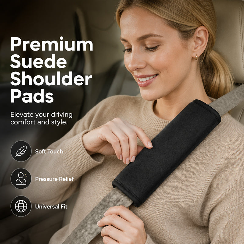 Universal Faux Suede Car Seat Belt Shoulder Cover Extended Cushion Padding