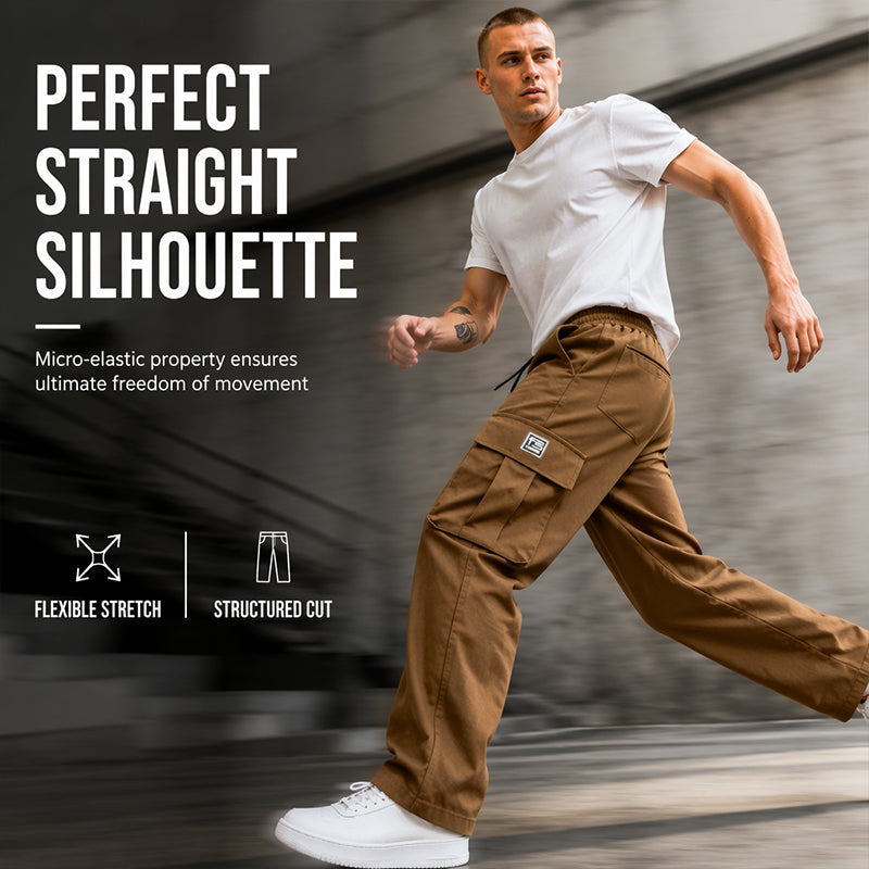 ☁️ All-Day Comfort | Men's Relaxed-Fit Cargo Trousers with Multiple Pockets