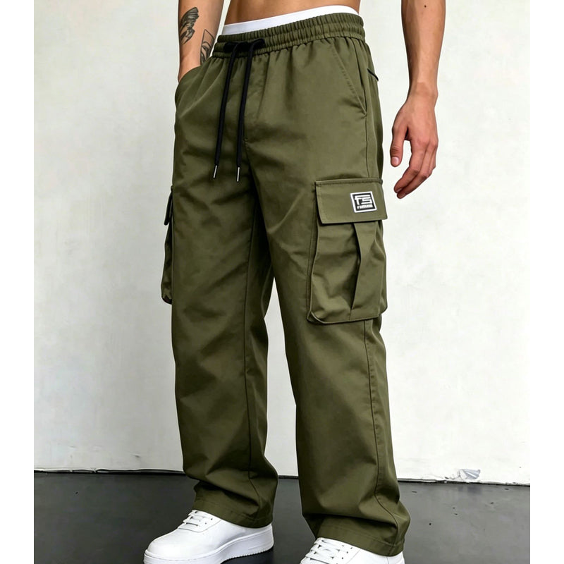 ☁️ All-Day Comfort | Men's Relaxed-Fit Cargo Trousers with Multiple Pockets