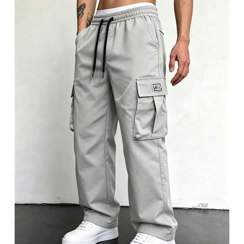 ☁️ All-Day Comfort | Men's Relaxed-Fit Cargo Trousers with Multiple Pockets
