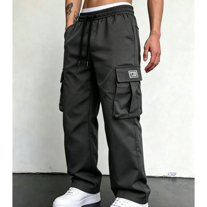 ☁️ All-Day Comfort | Men's Relaxed-Fit Cargo Trousers with Multiple Pockets