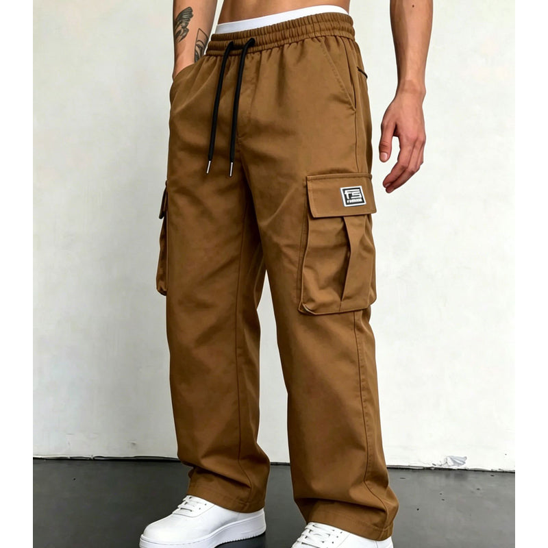 ☁️ All-Day Comfort | Men's Relaxed-Fit Cargo Trousers with Multiple Pockets