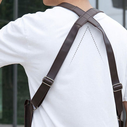🎒🛡️ 50% OFF! Men's Anti-Theft Multi-Pocket Double-Shoulder Tactical Bag – Waterproof PU, Ergonomic