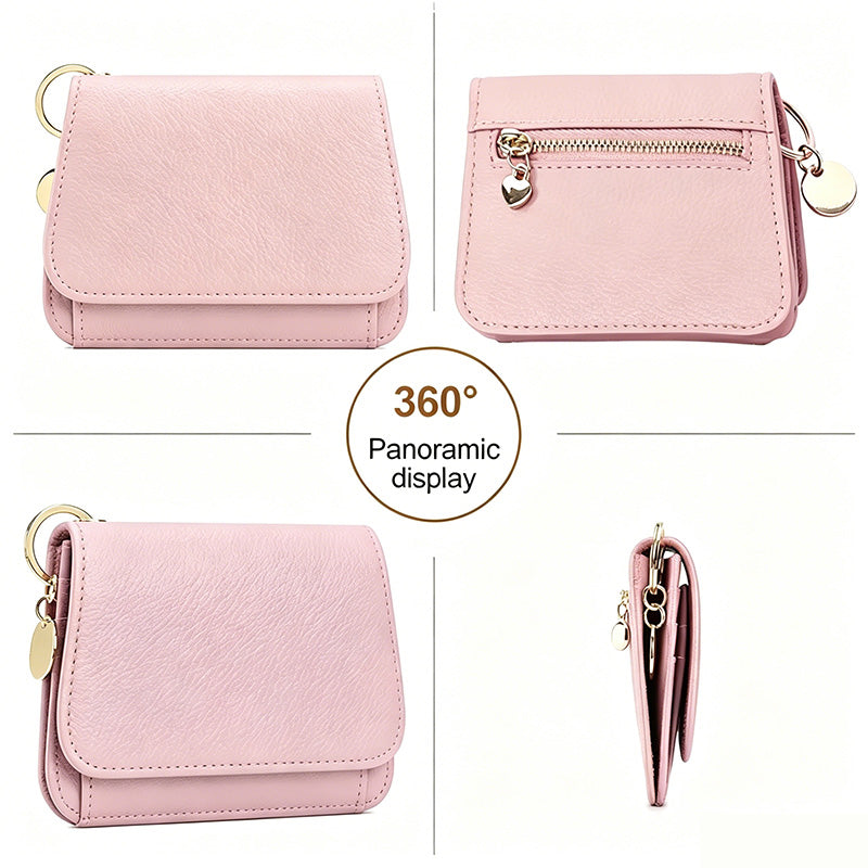 💖Hot 50% OFF💕RFID Short Wallets for Women –Fashionable Card Holder with Key Ring & Coin Purse