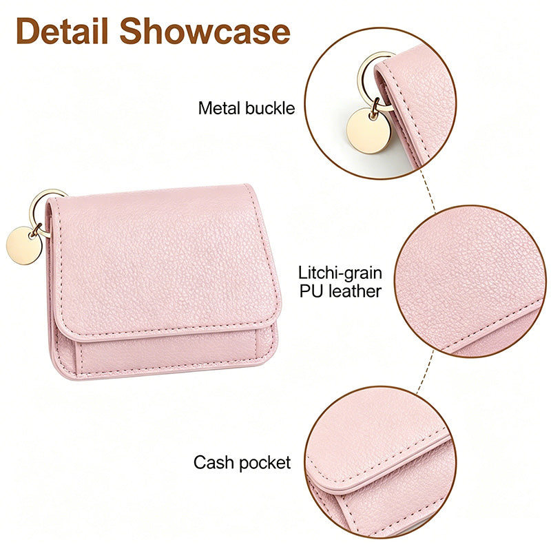 💖Hot 50% OFF💕RFID Short Wallets for Women –Fashionable Card Holder with Key Ring & Coin Purse