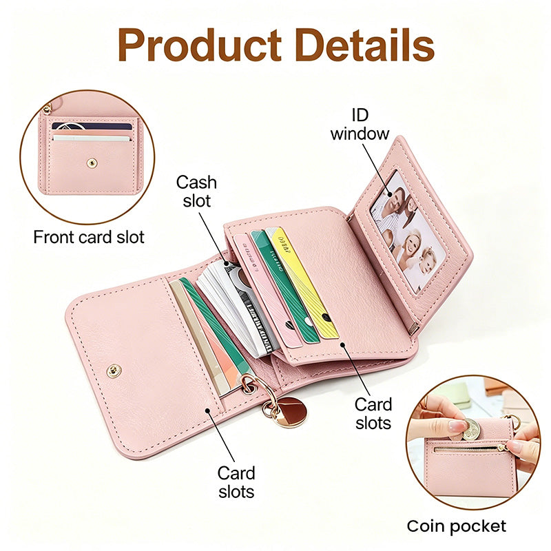 💖Hot 50% OFF💕RFID Short Wallets for Women –Fashionable Card Holder with Key Ring & Coin Purse