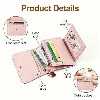 💖Hot 50% OFF💕RFID Short Wallets for Women –Fashionable Card Holder with Key Ring & Coin Purse