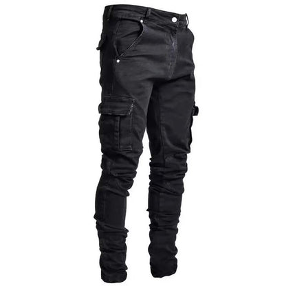 Slim Fit Denim Cargo Pants