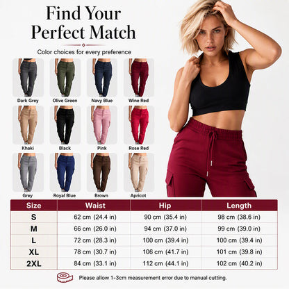 👖 Utility Comfort | Women's Drawstring-Waist Relaxed Cargo Pants