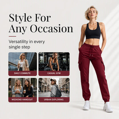 👖 Utility Comfort | Women's Drawstring-Waist Relaxed Cargo Pants