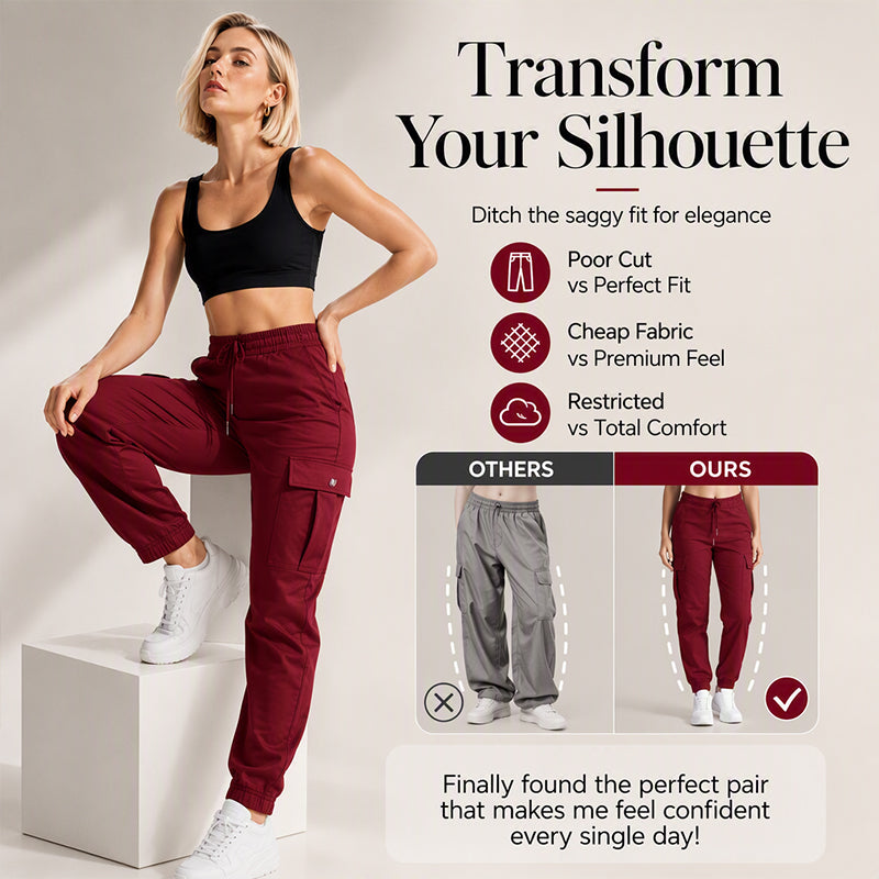 👖 Utility Comfort | Women's Drawstring-Waist Relaxed Cargo Pants