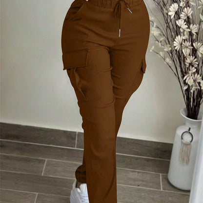👖 Utility Comfort | Women's Drawstring-Waist Relaxed Cargo Pants