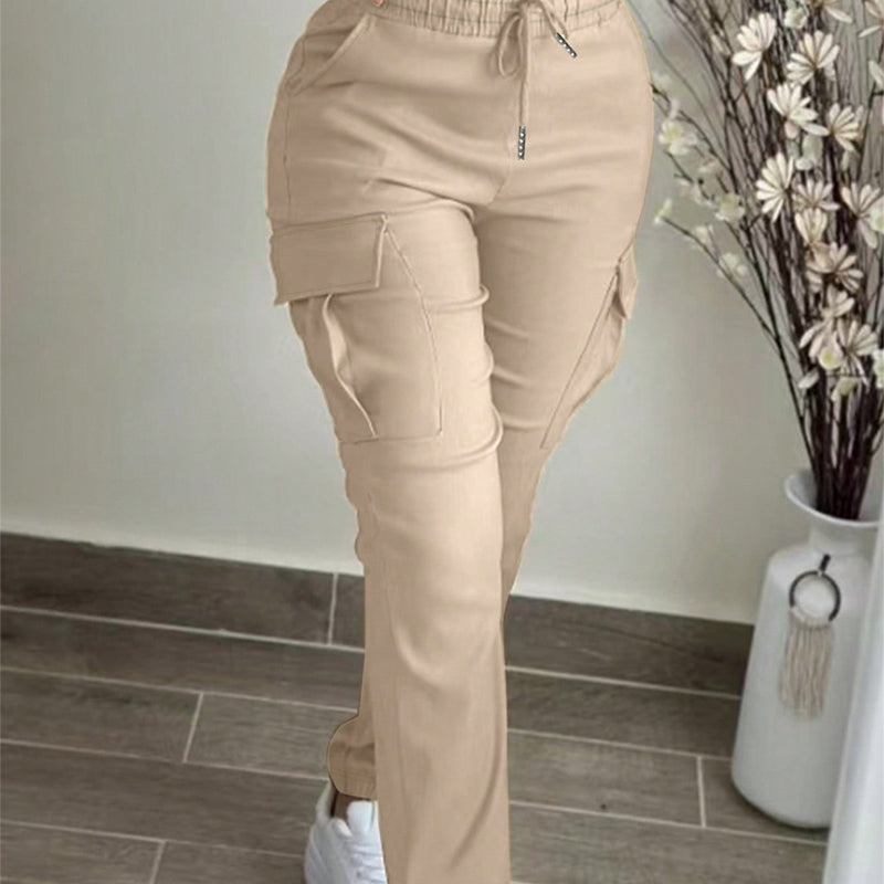 👖 Utility Comfort | Women's Drawstring-Waist Relaxed Cargo Pants
