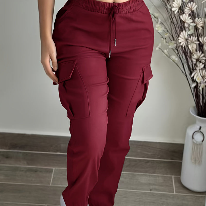 👖 Utility Comfort | Women's Drawstring-Waist Relaxed Cargo Pants