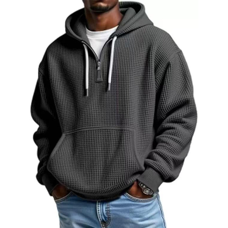 ⏰️LIMITED-TIME 50% OFF & FREE SHIPPING! ✨Men's Knit Quarter-Zip Hoodie Sweatshirt