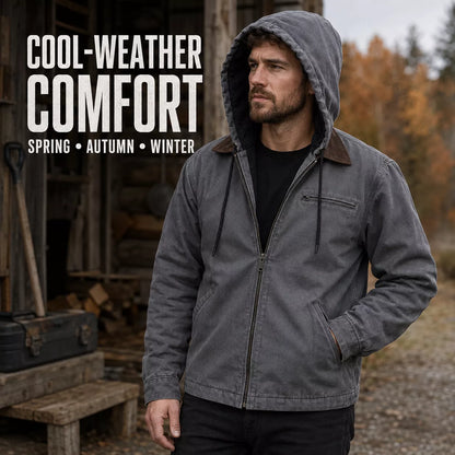⏳📢Men’s Plush-Lined Hooded Work Jacket