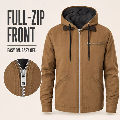 ⏳📢Men’s Plush-Lined Hooded Work Jacket