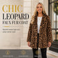 Women’s Stylish Leopard Print Faux Fur Coat