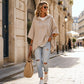 Women's Loose-Fitting Wide-Sleeved Sweatshirt