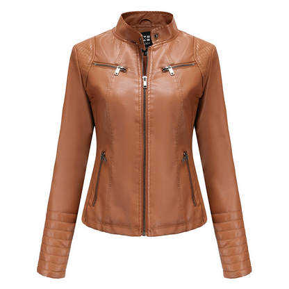 🍂 Women's Slim Fit Faxu Leather Jacket – Sleek Style & Effortless Autumn Edge