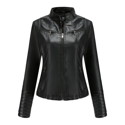 🍂 Women's Slim Fit Faxu Leather Jacket – Sleek Style & Effortless Autumn Edge