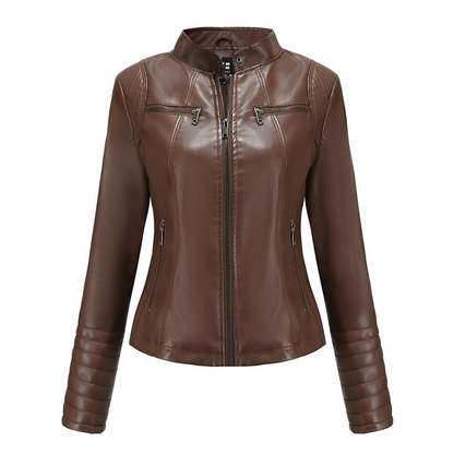 🍂 Women's Slim Fit Faxu Leather Jacket – Sleek Style & Effortless Autumn Edge