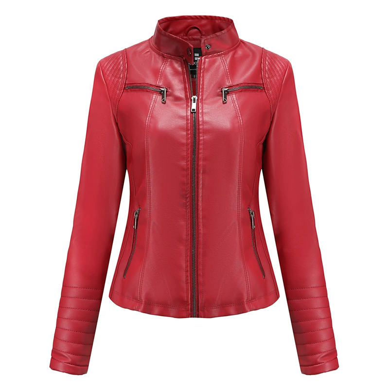 🍂 Women's Slim Fit Faxu Leather Jacket – Sleek Style & Effortless Autumn Edge