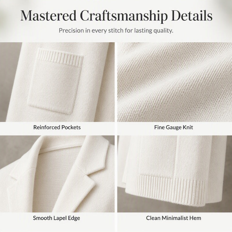 ✨ Blazer Look, Cardigan Comfort | Women's Lapel-Collar Knit Cardigan