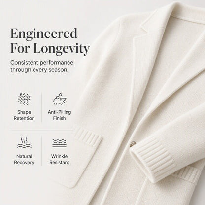 ✨ Blazer Look, Cardigan Comfort | Women's Lapel-Collar Knit Cardigan