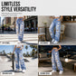 Women's Ripped Wide Leg Jeans Distressed High Waisted Denim Pants