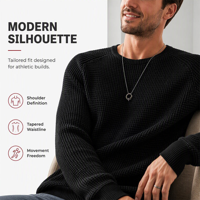 ✨2026 Collection at 50% OFF🎁JMIERR Men's Crewneck Sweater Soft Casual Sweaters Classic Long Sleeve Pullover Sweaters with Ribbing Edge