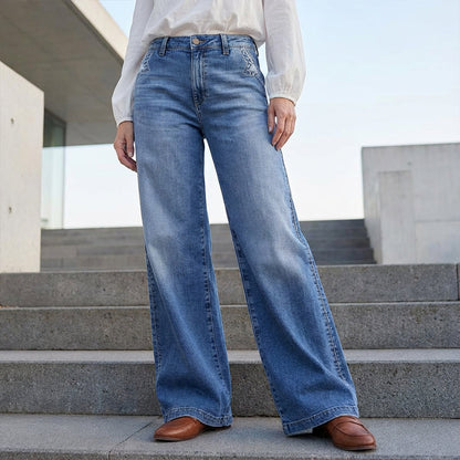 🔥🔥50% OFF!🎁👖Women's High-Waist Wide-Leg Pants – Retro Style, Comfortable Fit & Casual Look👖✨
