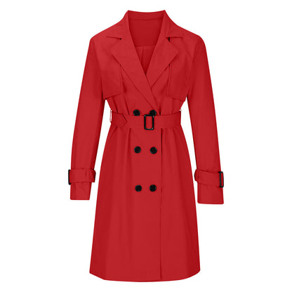 Women's Casual Double-Breasted Trench Coat