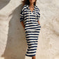 Women's Casual Striped Hoodie Dress