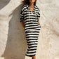 Women's Casual Striped Hoodie Dress