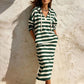 Women's Casual Striped Hoodie Dress
